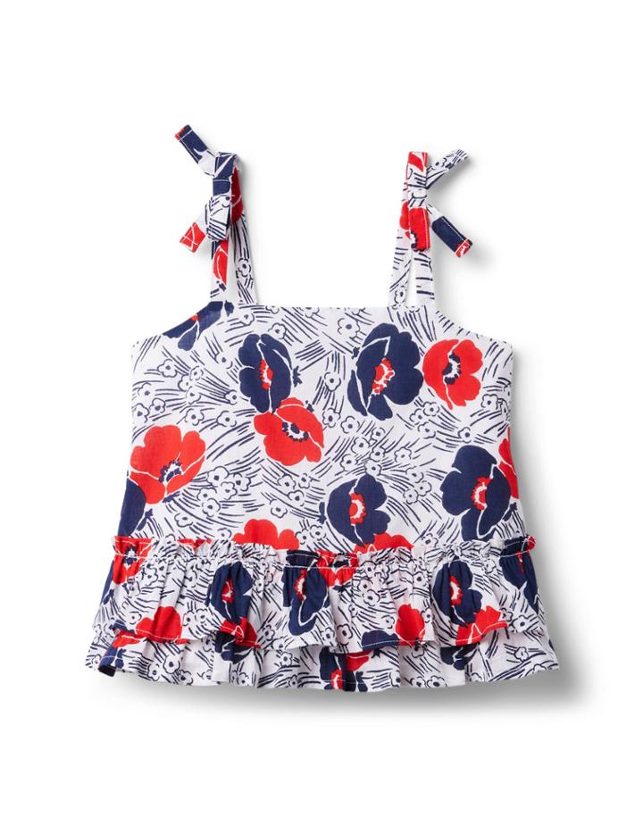 Floral Ruffle Hem Top