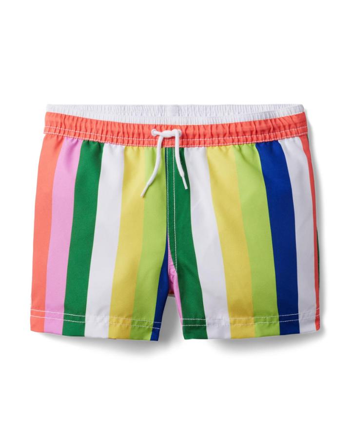 Kaavia James Rainbow Striped Swim Trunk