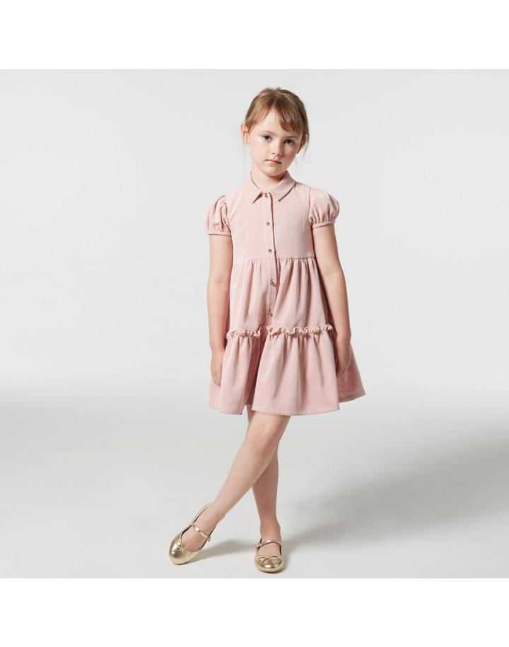 Corduroy Puff Sleeve Shirt Dress