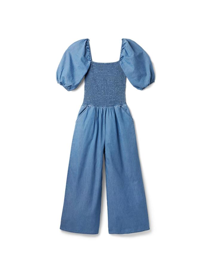 Chambray Smocked Jumpsuit