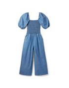 Chambray Smocked Jumpsuit