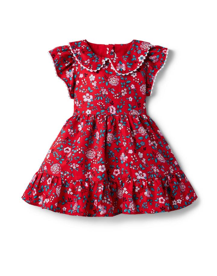 Floral Flutter Sleeve Dress
