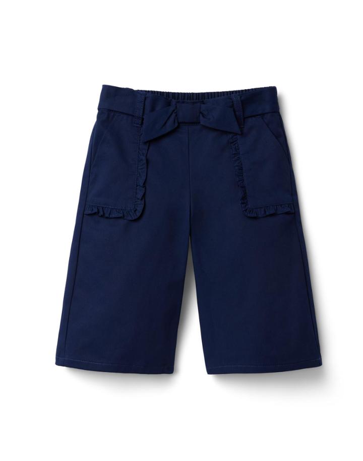 Cropped Wide Leg Ruffle Pocket Pant