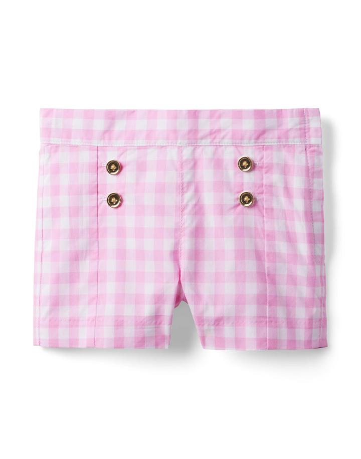Gingham Button Short