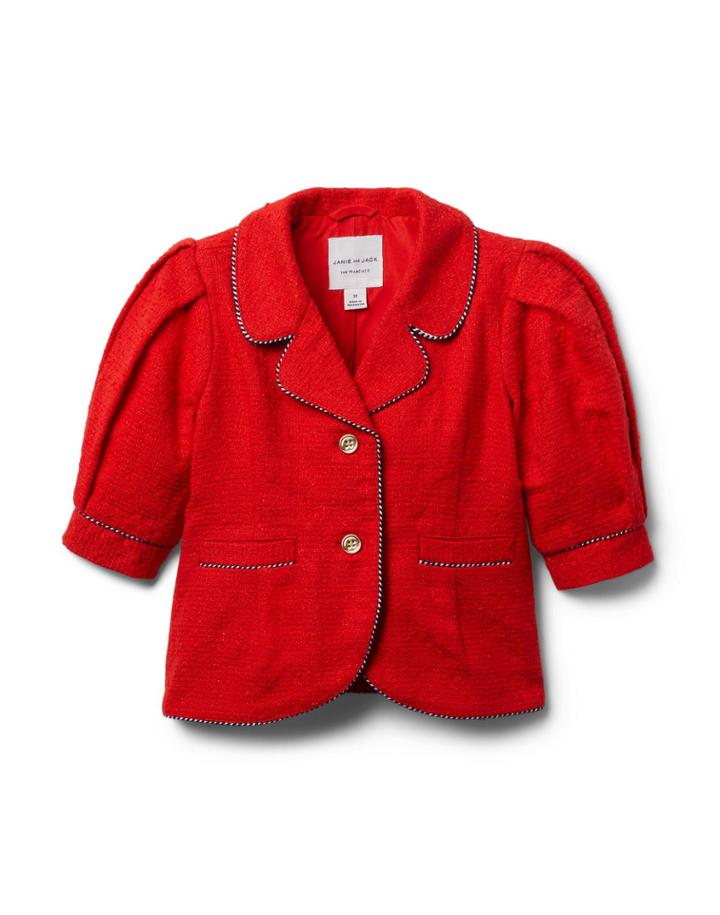 Puff Sleeve Tweed Jacket