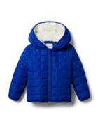 Sherpa-lined Hooded Puffer Jacket