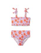 Floral Smocked Back 2-piece Swimsuit