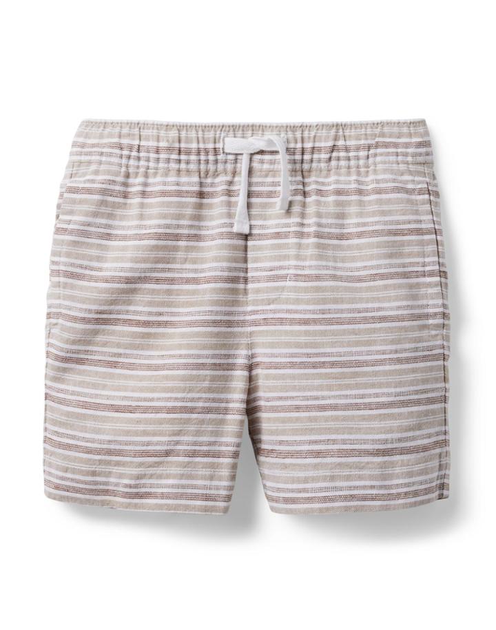 Striped Linen Pull-on Short