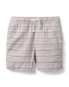 Striped Linen Pull-on Short