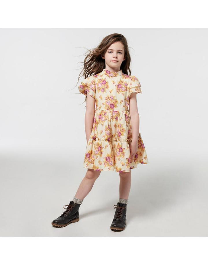 Floral Ruffle Sleeve Dress