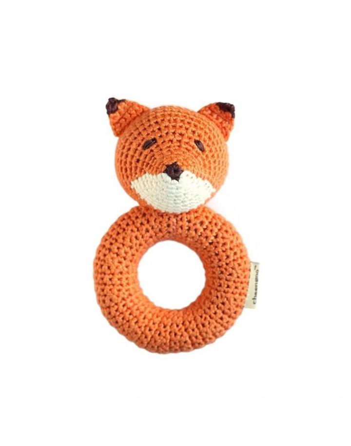 Cheengoo Fox Ring Crocheted Rattle