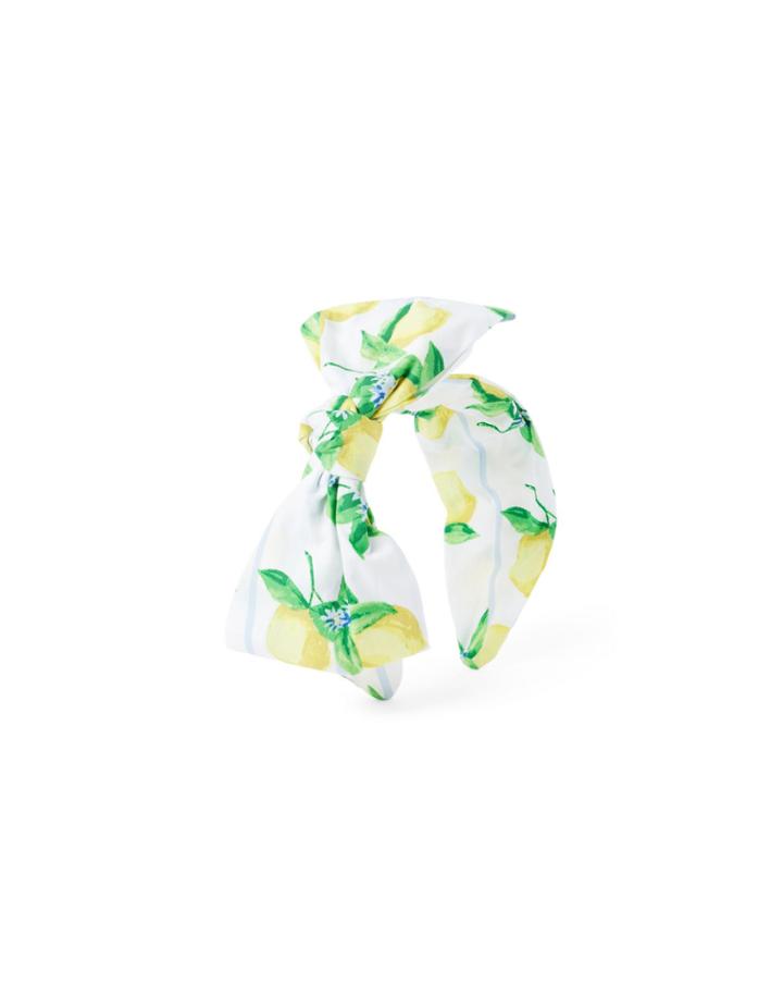 Lemon Stripe Bow Headband