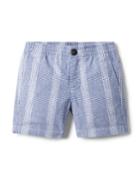 Plaid Linen-cotton Pull-on Short