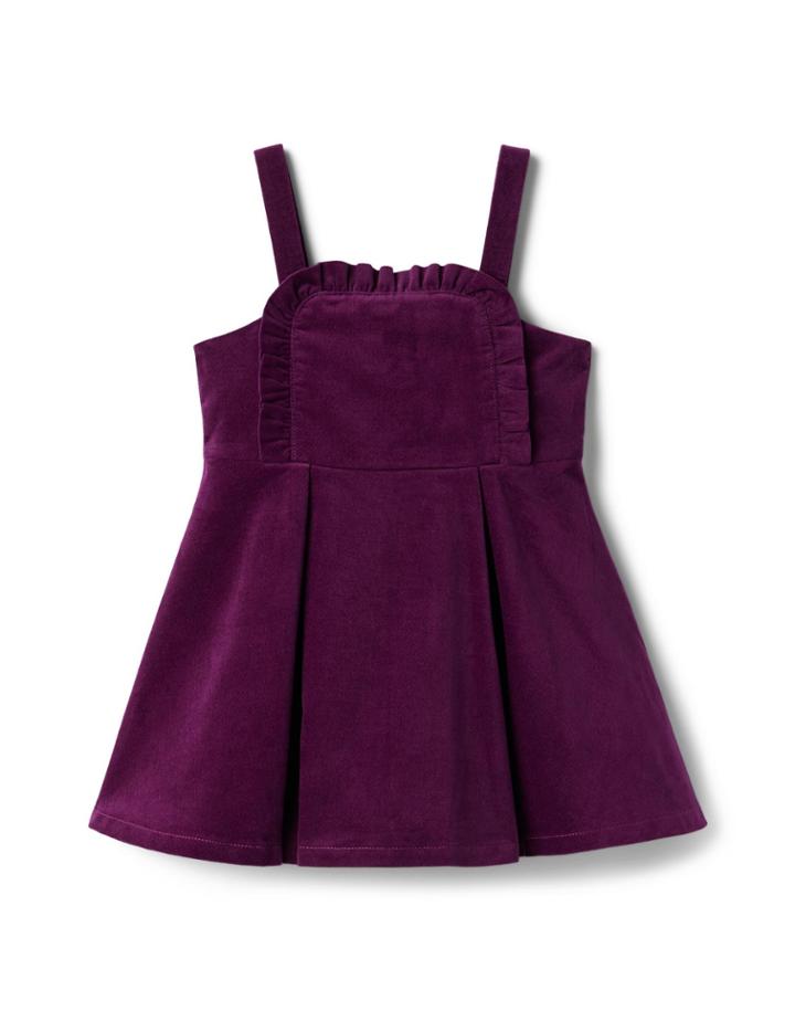 Corduroy Ruffle Jumper Dress