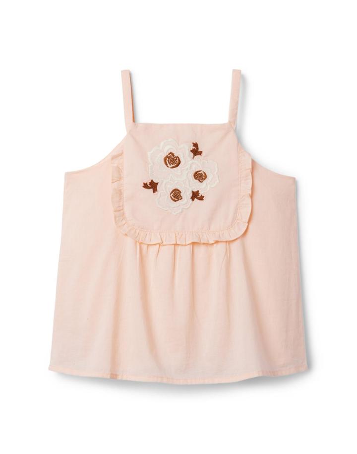 Embroidered Ruffle Top