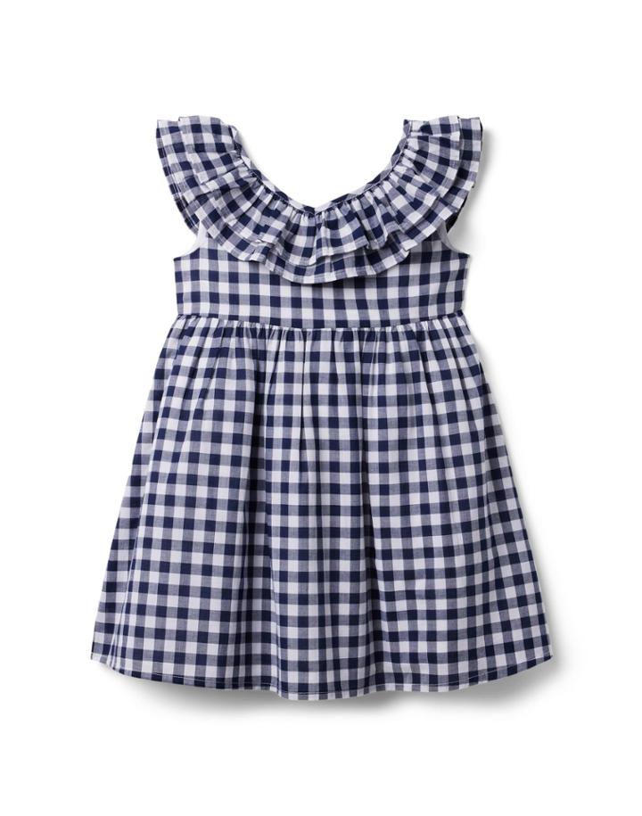 Gingham Double Ruffle Dress