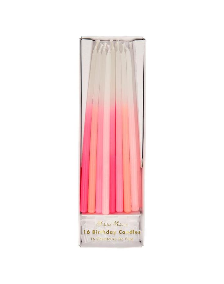 Meri Meri Pink Dipped Tapered Candle Pack