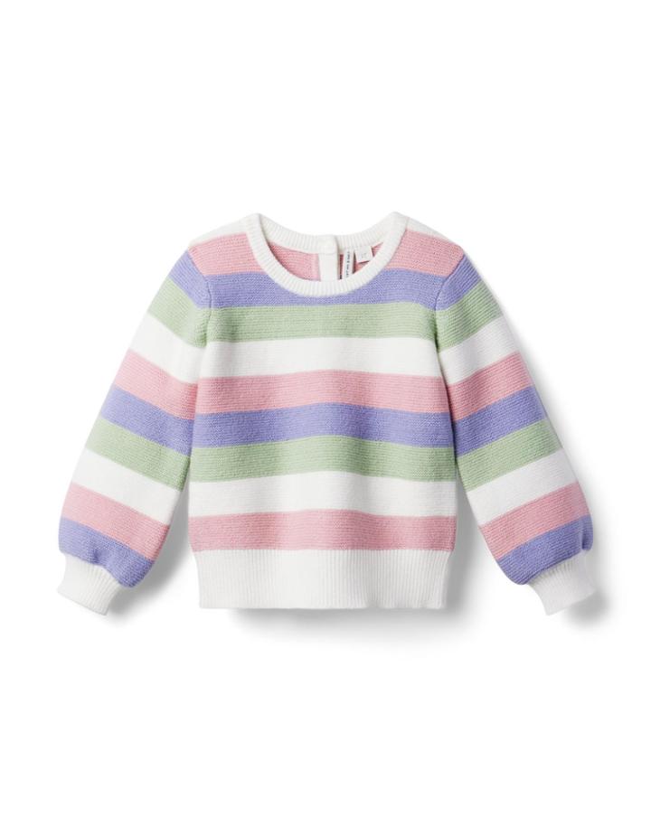 Striped Bishop Sleeve Sweater