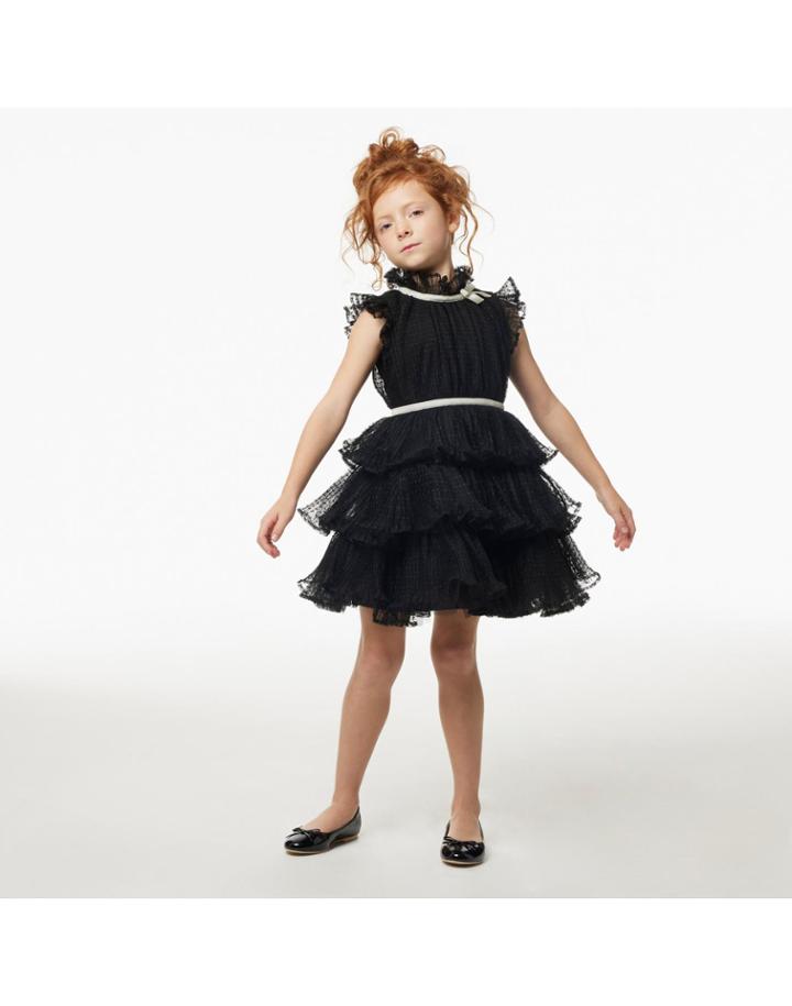 Dot Tiered Tulle Dress