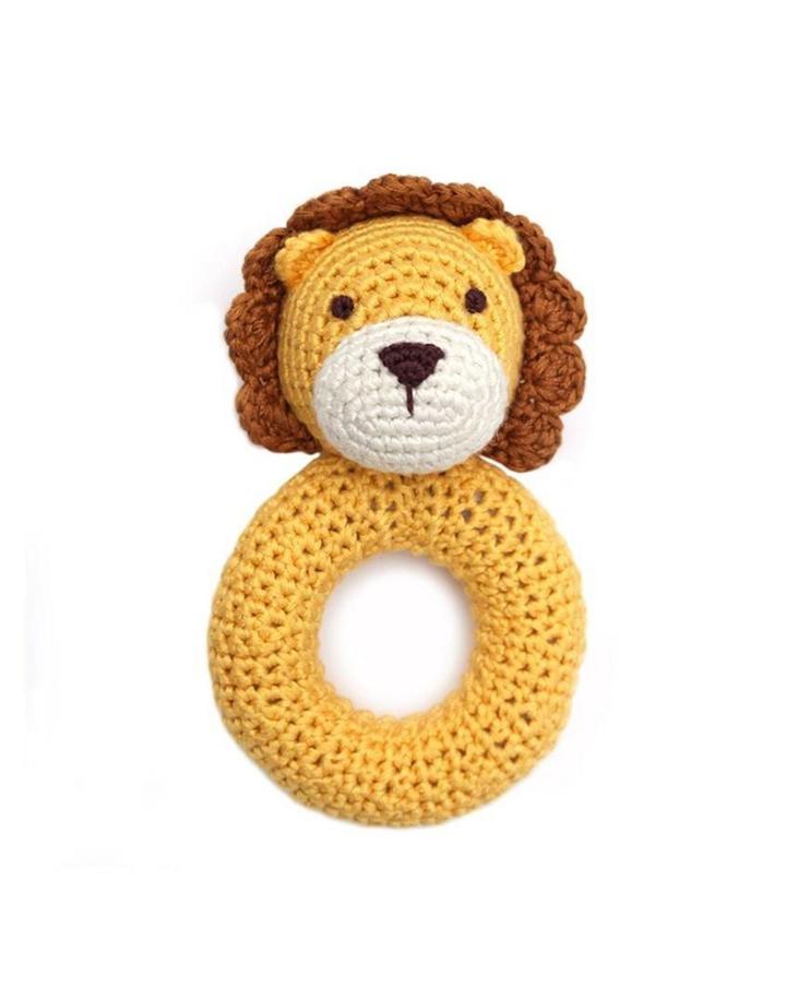 Cheengoo Lion Ring Crocheted Rattle