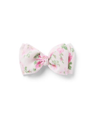 Floral Chiffon Bow Barrette