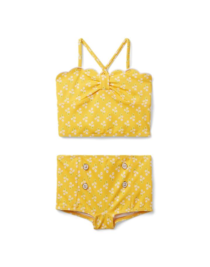 Floral Scalloped 2-piece Swimsuit