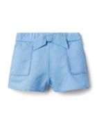 Linen-cotton Crochet Trim Short