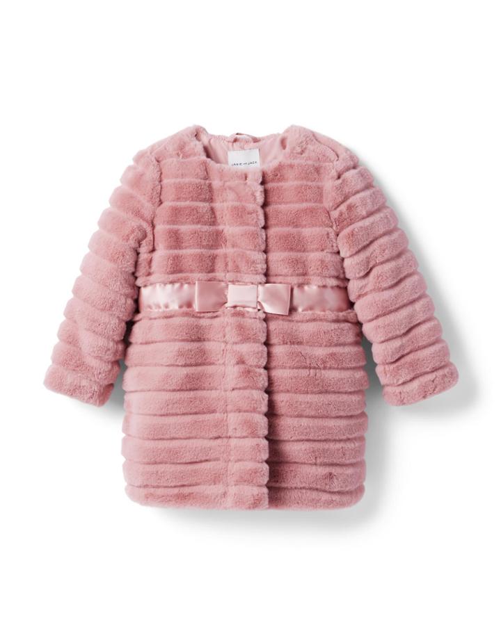 Faux Fur Bow Coat