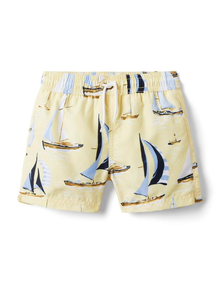 Sailboat Recycled Swim Trunk