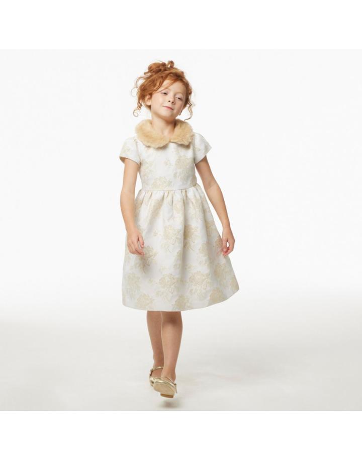 Metallic Floral Jacquard Dress