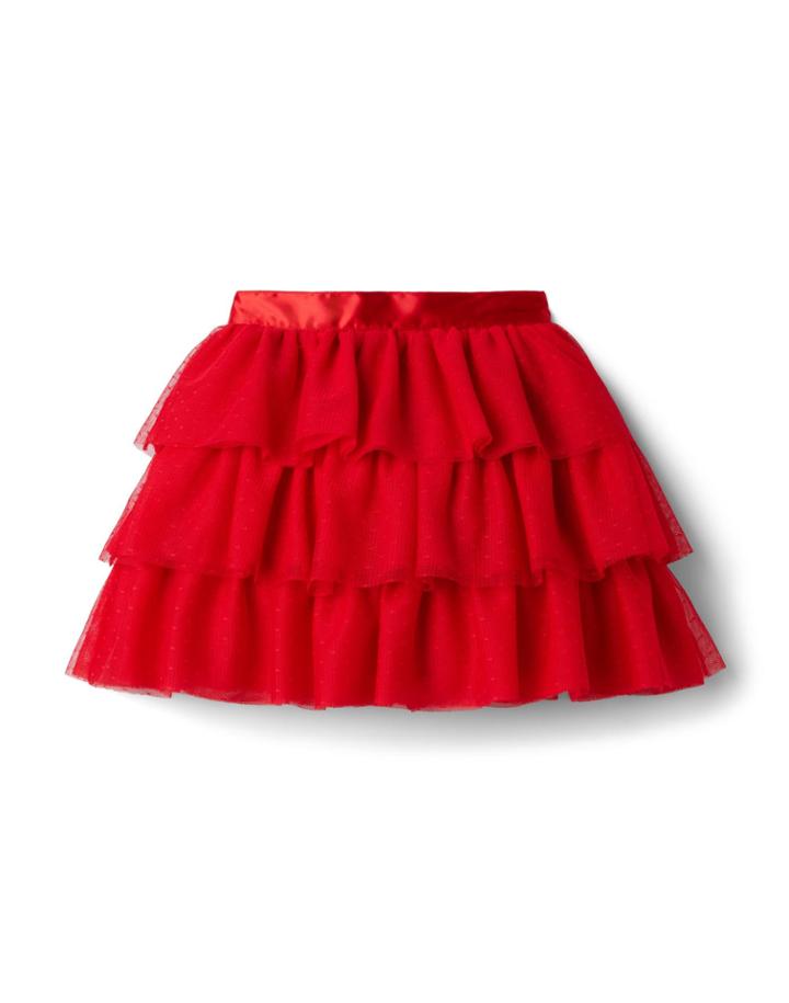 American Girl X Janie And Jack Rose Red Tulle Skirt