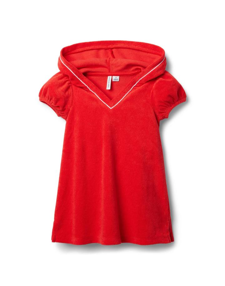 Hooded Terry Puff Sleeve Cover-up