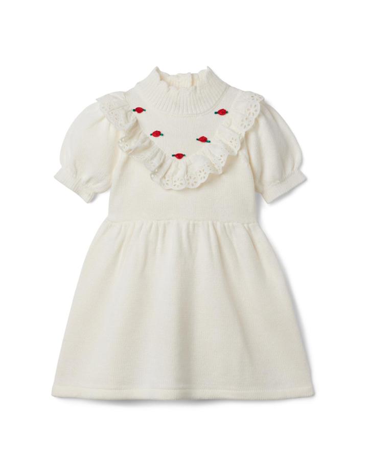 Rose Applique Sweater Dress