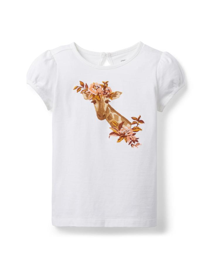 Embroidered Giraffe Tee