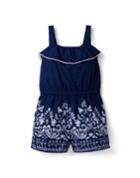 Border Print Pom Pom Romper
