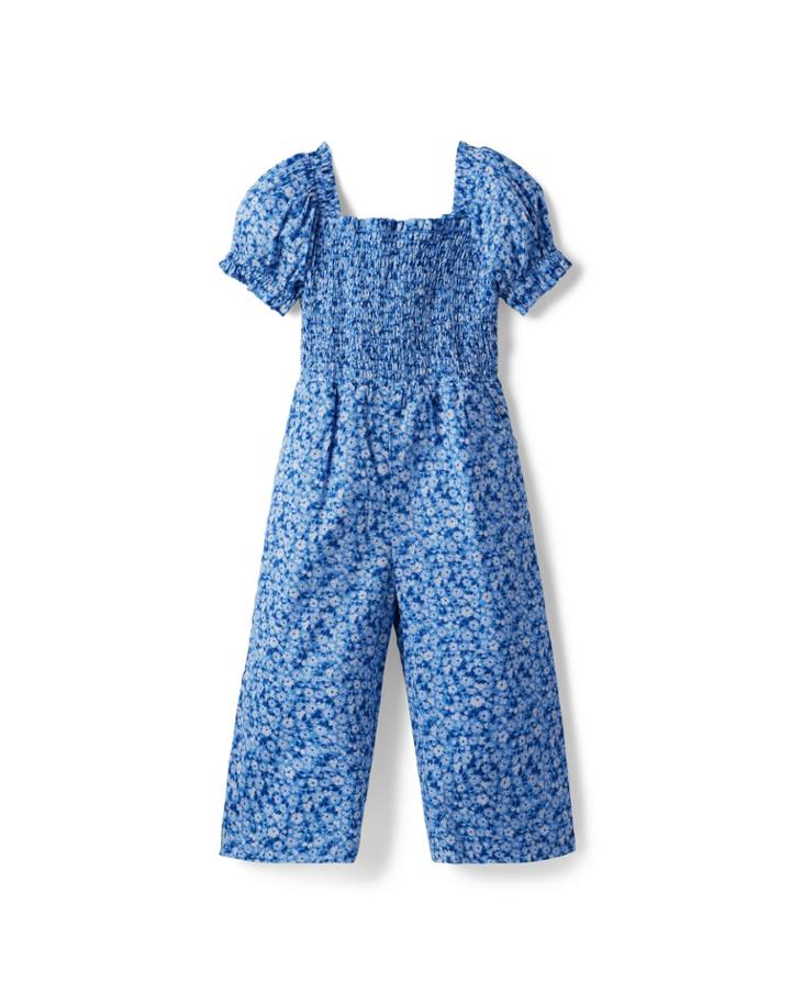 Floral Smocked Wide-leg Jumpsuit