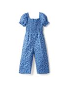 Floral Smocked Wide-leg Jumpsuit