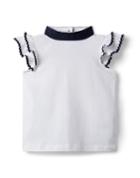 Ric Rac Ruffle Sleeve Jersey Top