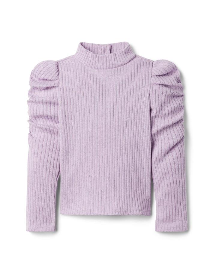 Ribbed Puff Sleeve Top