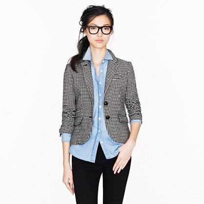 Elbow-patch Schoolboy Blazer In Houndstooth