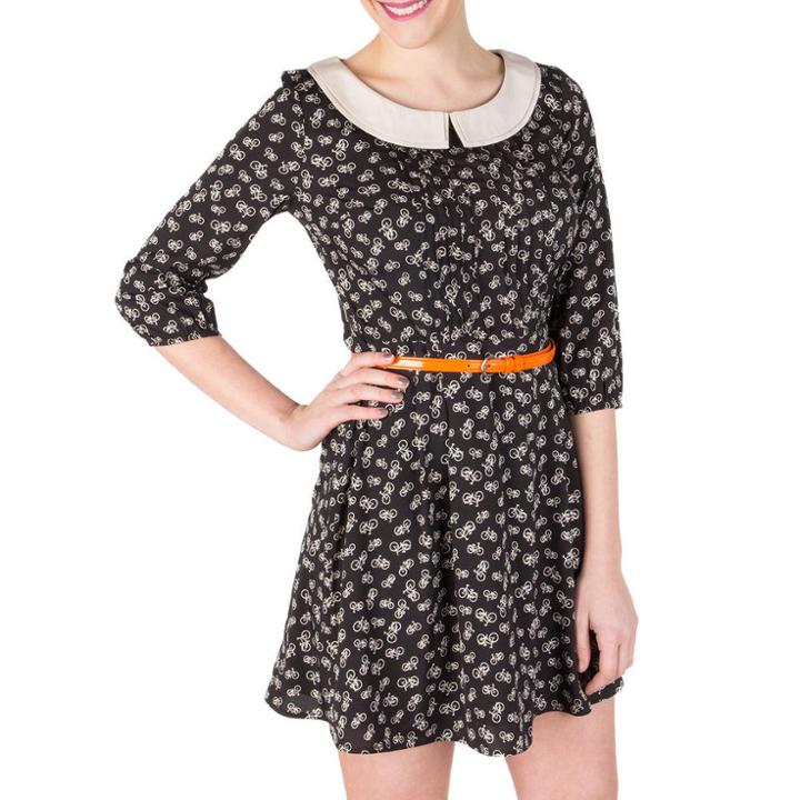 Cats Meow Black Print Dress Juniors