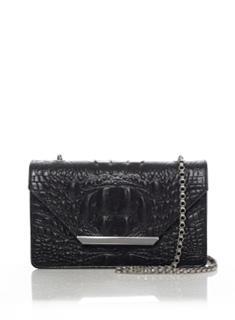 Box Chain Clutch Black_crocodile Os