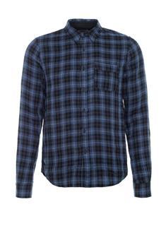 Relaxed Round Pocket Shirt Blue-black_plaid