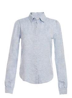 Twill Button Down Shirt Powder_blue L