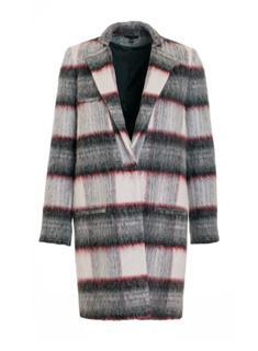 Alister Long Coat Cream-charcoal_plaid
