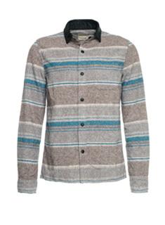 Relax Shirt W/leather Oat-blue