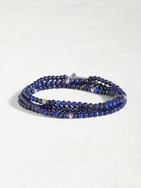 John Varvatos Lapis & Sterling Multi-wrap Bracelet