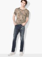 John Varvatos Tie-dye Crewneck Tee Driftwood Size: S