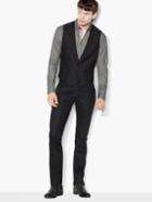 John Varvatos Crinkle Cotton Shawl Collar Vest