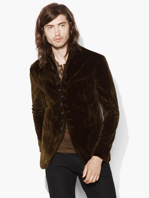 John Varvatos Multi-button Convertible Velvet Jacket